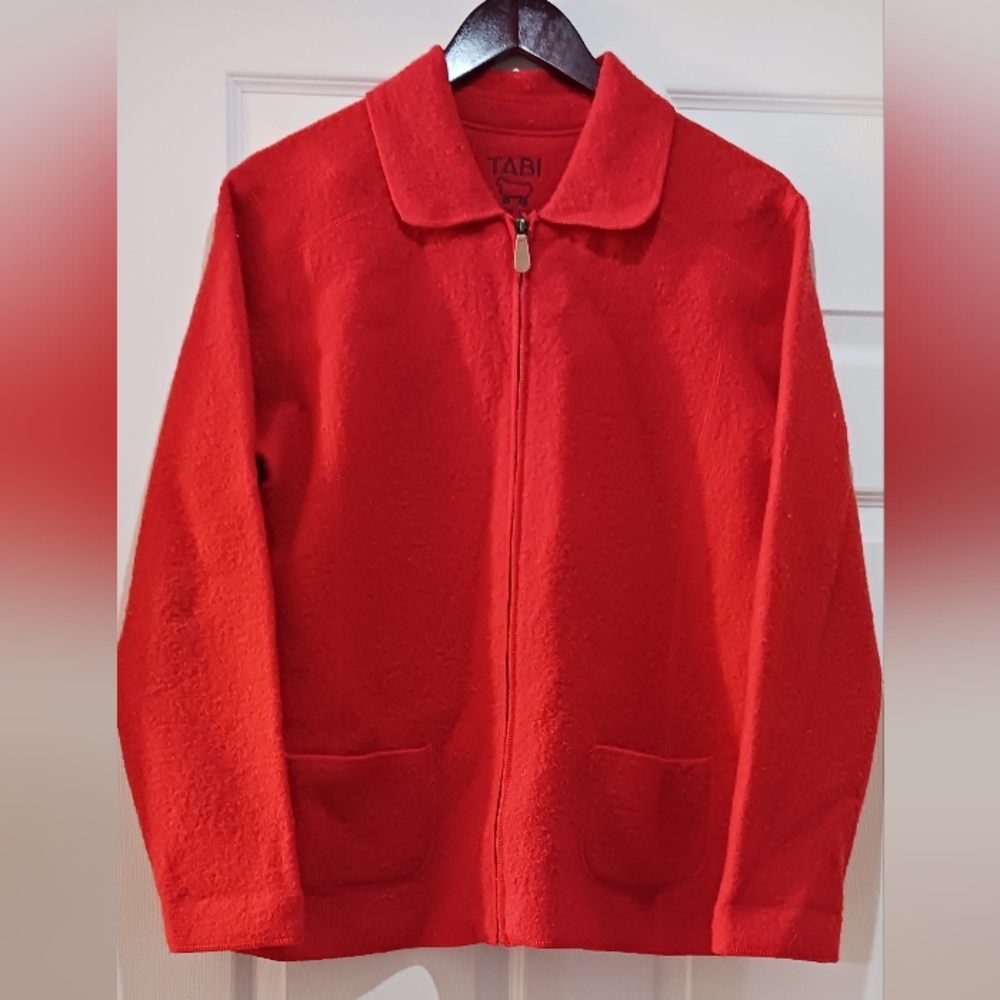 Vintage TABI Wool front zipper cardigan, size M